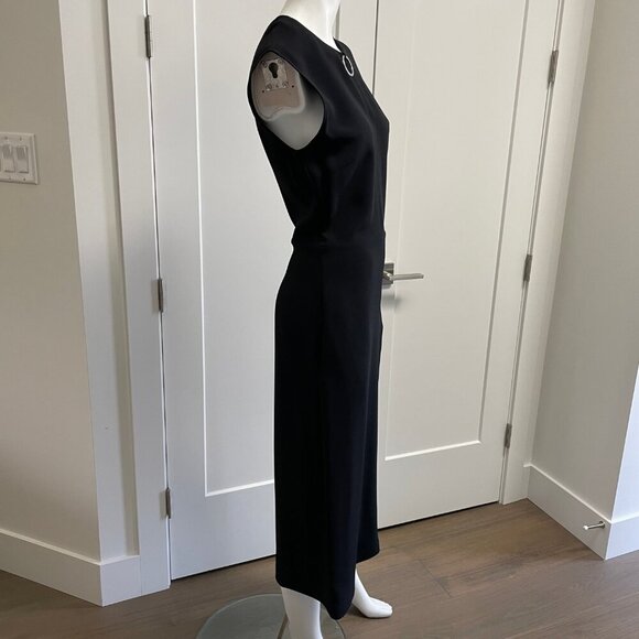 Stella McCartney Designer Slvless Midi Dress Silver Metal Hardware Black Sz 42 - Picture 4 of 14